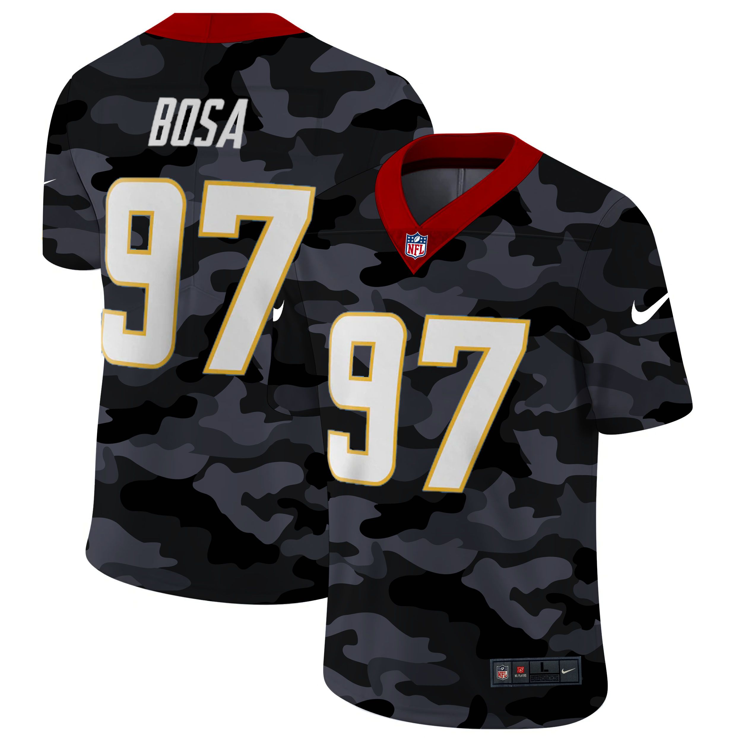 Men San Diego Chargers #97 Bosa 2020 Nike 2ndCamo Salute to Service Limited NFL Jerseys